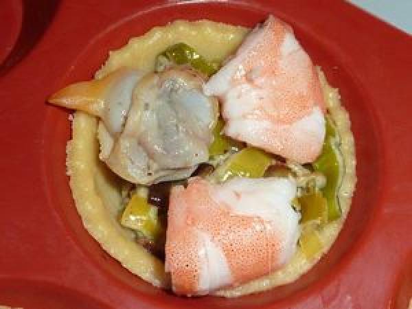 Mini-tartelettes aux poireaux et aux fruits de mer - Préparation etape 8