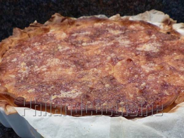 Quiche à la cancoillotte, pommes de terre et lardons - Préparation etape 6