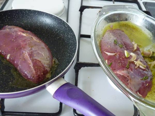 Magret de canard au four cuit en brochette - Préparation etape 2