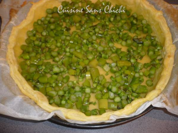 Tarte aux asperges et au fromage de chèvre - Préparation etape 3