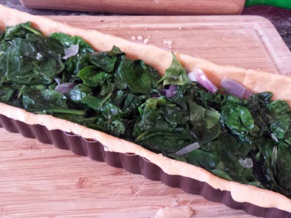 Quiche épinards frais et chèvre - Préparation etape 6