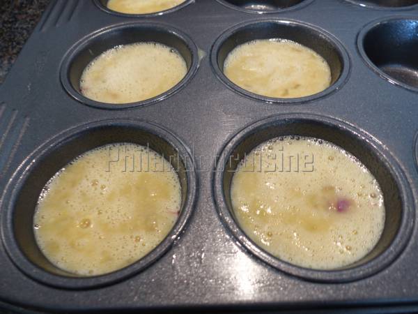 Muffins express à la banane et aux framboises (100 % healthy ) - Préparation etape 4