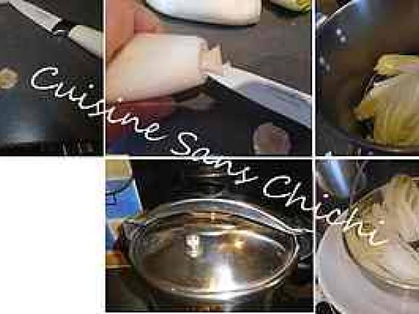 Endives à la forestière sauce moutardée - Préparation etape 1