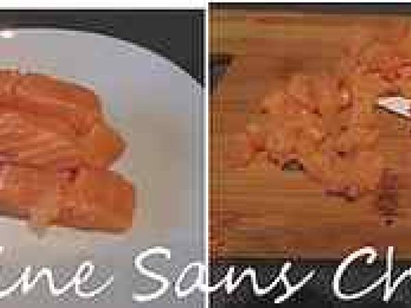 Tartare de saumon, melon basilic, avocat - Préparation etape 2