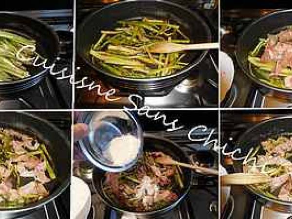 Tagliatelles aux asperges et jambon cru - Préparation etape 4