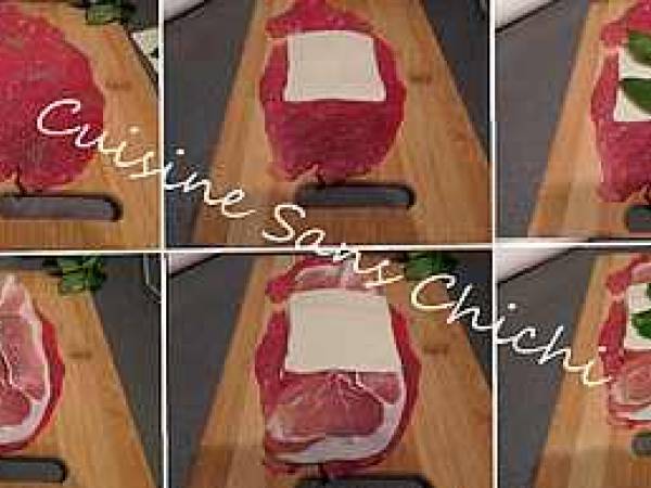 Roulade de boeuf au jambon cru et mozzarella. - Préparation etape 3