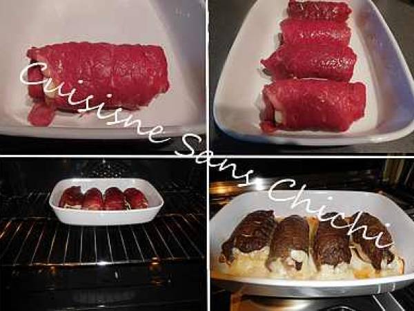 Roulade de boeuf au jambon cru et mozzarella. - Préparation etape 5