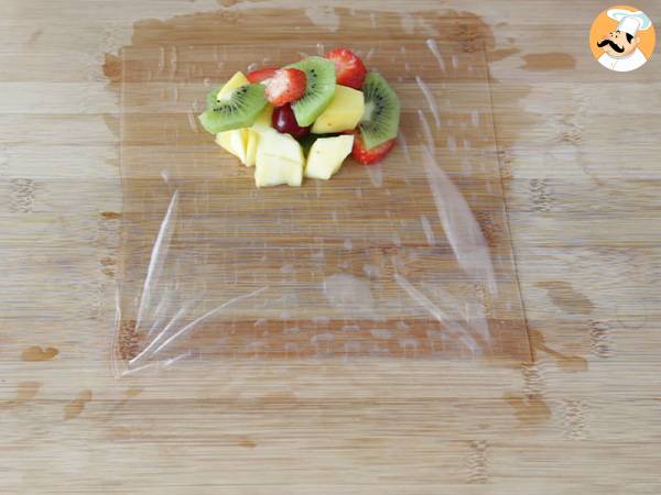 Rouleaux de printemps aux fruits - Préparation etape 2