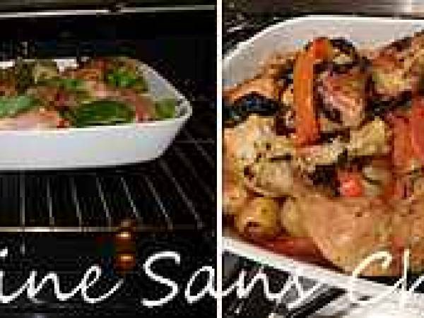 Cuisses de poulet, aux poivrons et pommes de terre au four. - Préparation etape 8