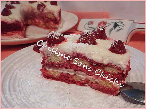 Tiramisu framboises - Préparation etape 12