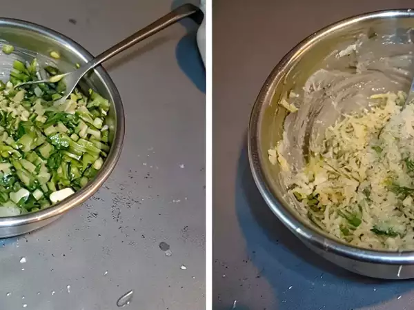 Champignons de Paris farcis aux herbes fraîches. - Préparation etape 5