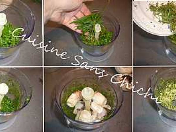 Champignons de Paris farcis aux herbes fraîches. - Préparation etape 7