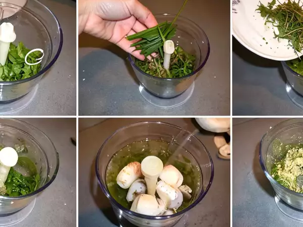 Champignons de Paris farcis aux herbes fraîches. - Préparation etape 7