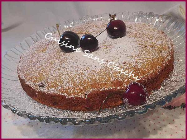 Gâteau cerises amandes et cannelle - Préparation etape 8