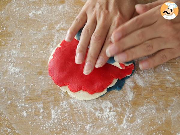 Biscuits sablés tricolores, drapeau français - Préparation etape 4