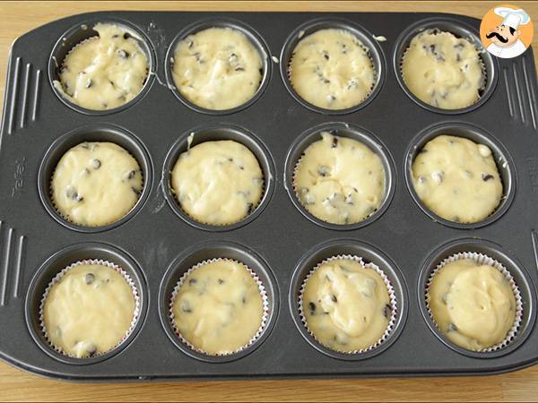 Muffins aux pépites de chocolat, la recette américaine - Préparation etape 3