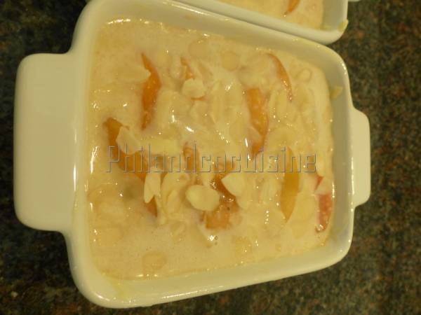 Flognarde aux pêches et aux amandes - Préparation etape 3
