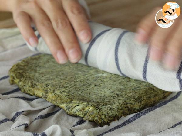 Roulés aux épinards, jambon, fromage frais - Préparation etape 4