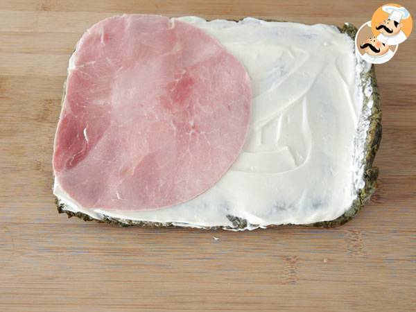 Roulés aux épinards, jambon, fromage frais - Préparation etape 5