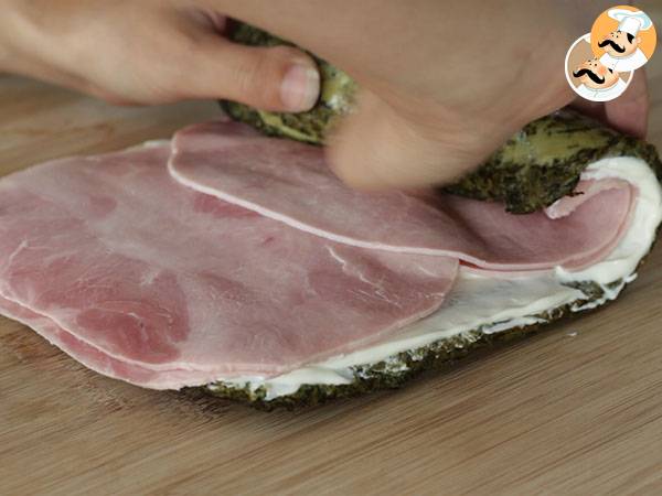 Roulés aux épinards, jambon, fromage frais - Préparation etape 6