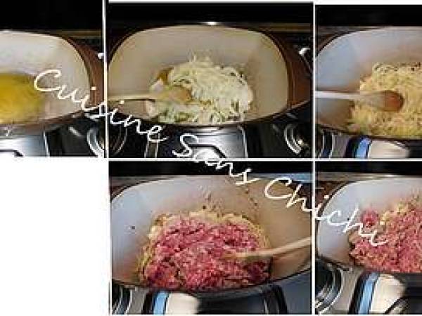 Gâteau de pâte rigatoni, bolognaise et ricotta - Préparation etape 3