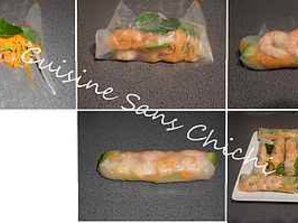 Rouleaux de printemps, avocat, carotte, crevette - Préparation etape 6