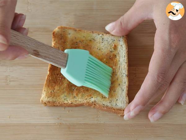 Bruschetta aux figues, parmesan et jambon de Parme - Préparation etape 1