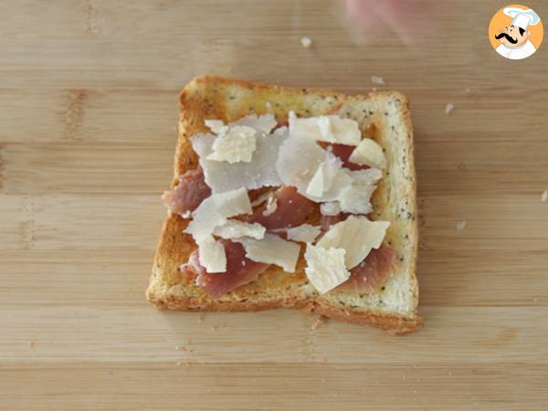 Bruschetta aux figues, parmesan et jambon de Parme - Préparation etape 2