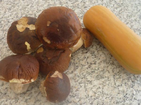 Butternut aux cèpes (ou au chorizo ou aux lardons) - Préparation etape 1