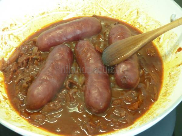 Diots de Savoie sauce aux tomates séchées et au vin rouge - Préparation etape 3