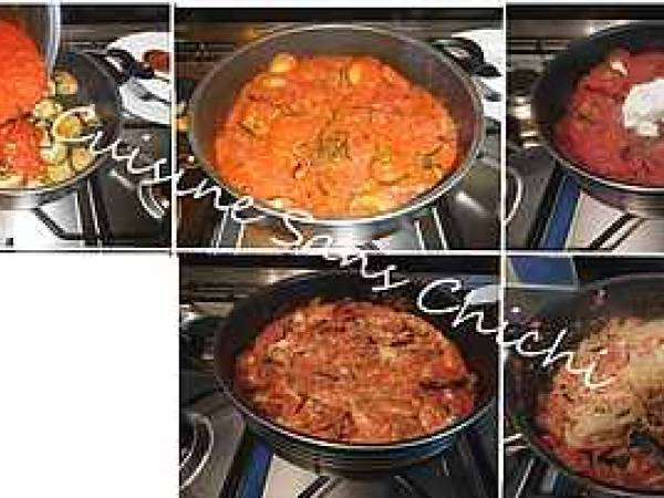 Pâtes siciliennes aux aubergines, tomates et ricotta - Préparation etape 9