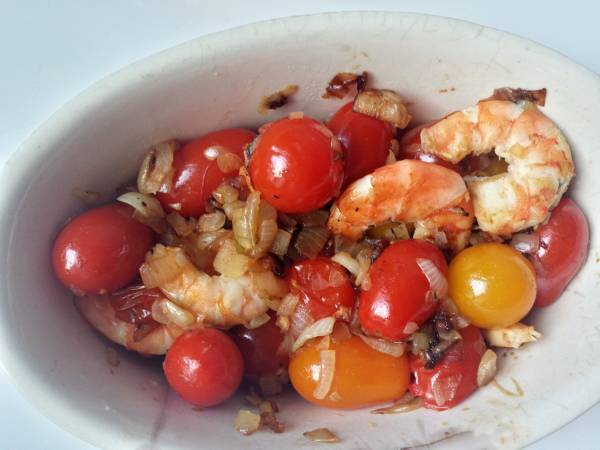 Crumble de tomates cerise et crevettes - Préparation etape 5