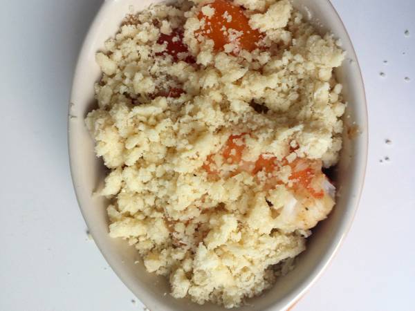 Crumble de tomates cerise et crevettes - Préparation etape 6