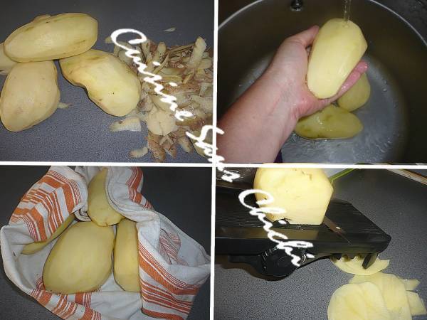 Tortilla de pommes de terre et oignons - Préparation etape 1