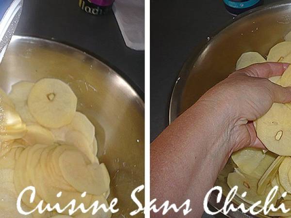 Tortilla de pommes de terre et oignons - Préparation etape 3