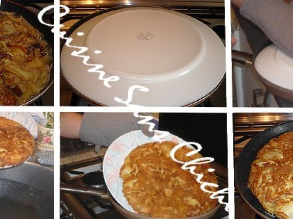 Tortilla de pommes de terre et oignons - Préparation etape 8