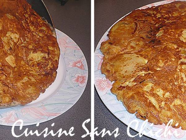 Tortilla de pommes de terre et oignons - Préparation etape 9