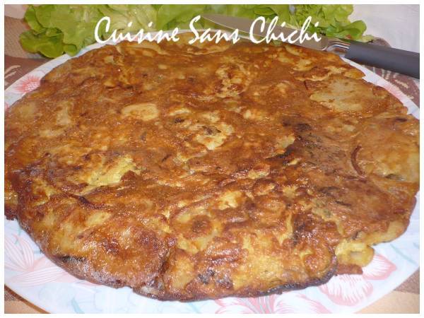 Tortilla de pommes de terre et oignons - Préparation etape 10