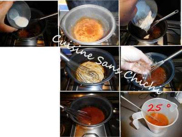 Dessert d'automne aux pommes, glaçage miroir caramel. - Préparation etape 15