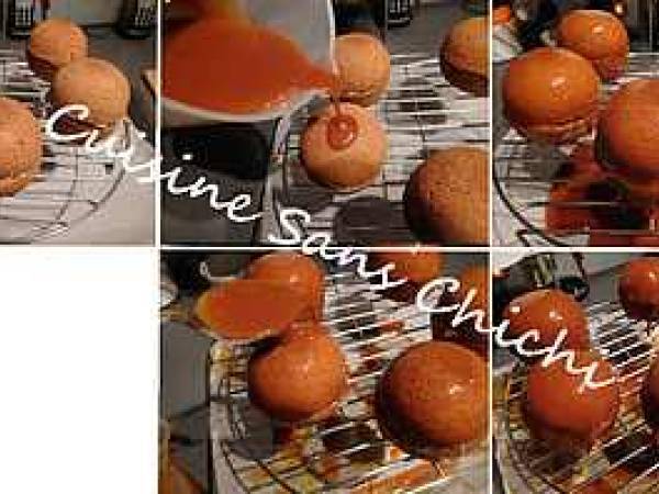 Dessert d'automne aux pommes, glaçage miroir caramel. - Préparation etape 17