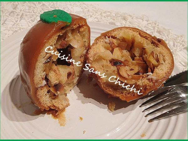 Dessert d'automne aux pommes, glaçage miroir caramel. - Préparation etape 18