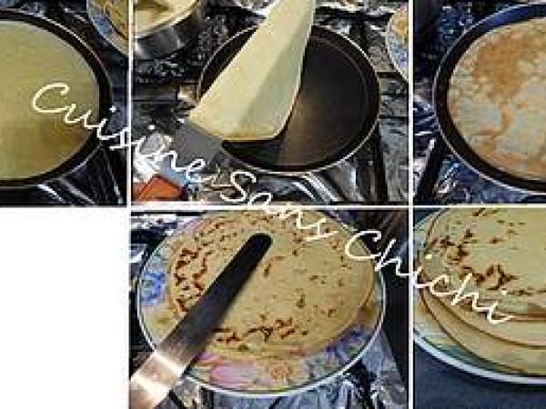 Gâteau de crêpes au chocolat et pâte à tartiner. - Préparation etape 7