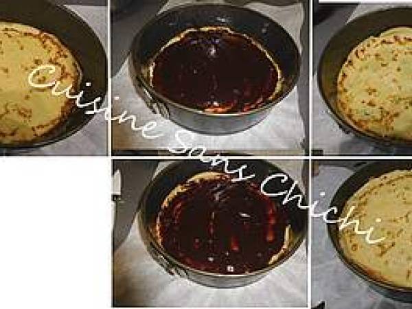 Gâteau de crêpes au chocolat et pâte à tartiner. - Préparation etape 10