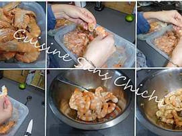 Nouilles sautées au wok, crevettes marinées et petits légumes croquants. - Préparation etape 2