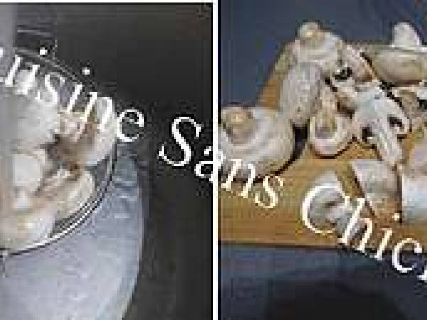 Gigolettes de lapin aux champignons de Paris. - Préparation etape 4