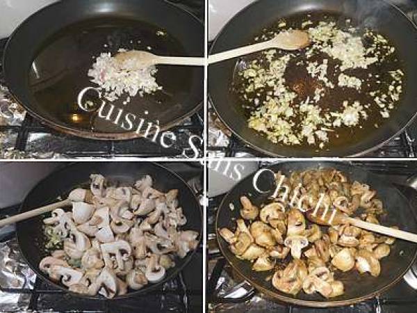 Gigolettes de lapin aux champignons de Paris. - Préparation etape 6