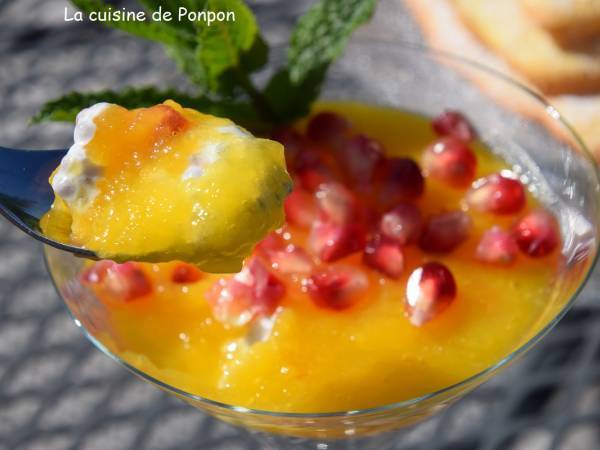Une crème aux graines de Chia, coco, mangue et sirop de gingembre - Préparation etape 1