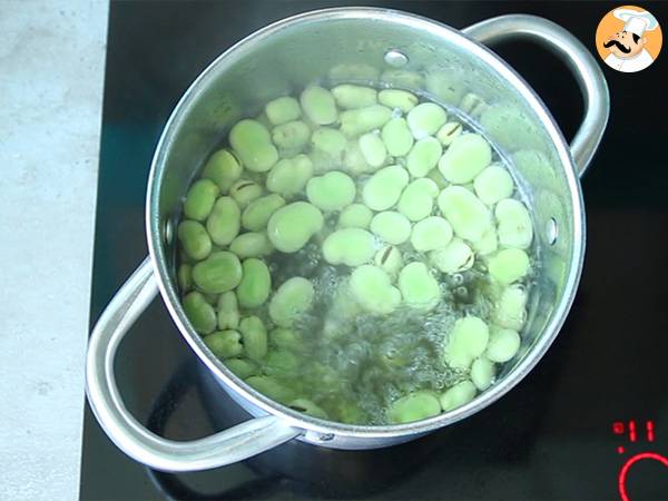 Salade de fèves aux lardons - Préparation etape 2