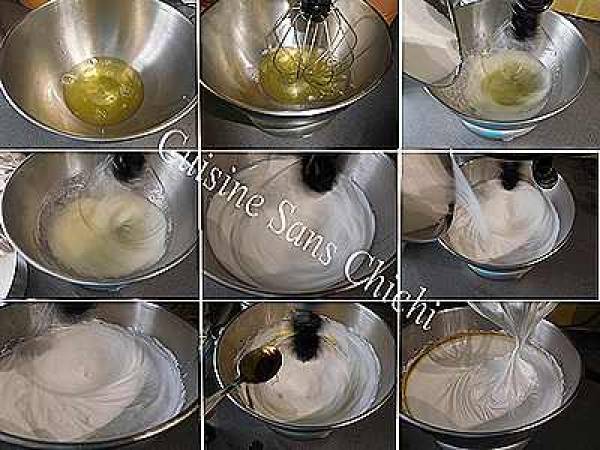 Tête de meringue au chocolat - Préparation etape 1