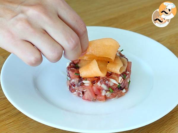Tartare jambon melon tomate - Préparation etape 5